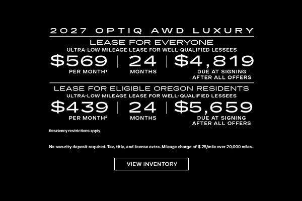 2027 OPTIQ AWD LUXURY. Ultra-low milege lease for well-qualified lessees. $569 per month 24 month...